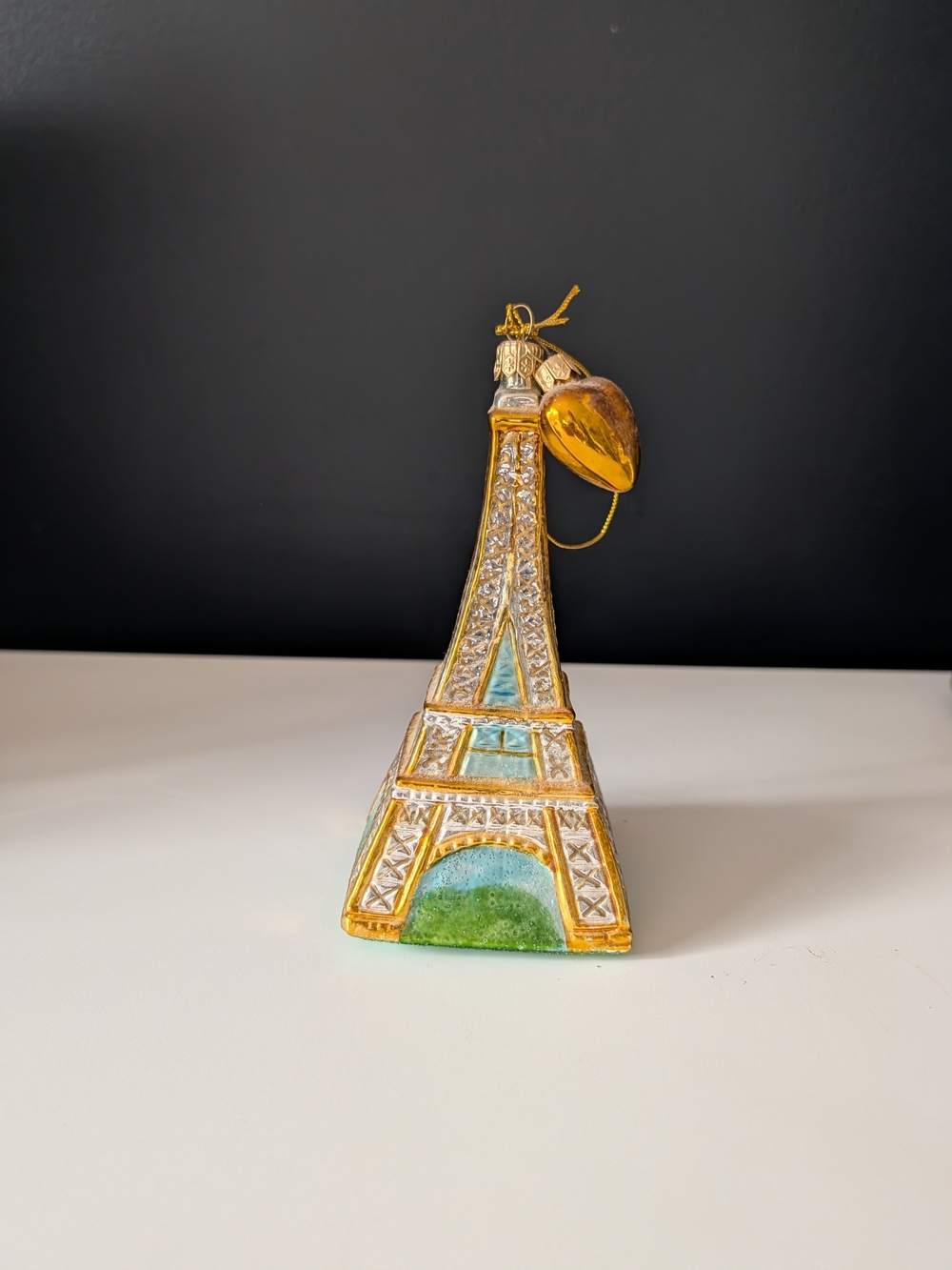 Vintage 2006 Glass Eiffel Tower Paris Christmas Ornament